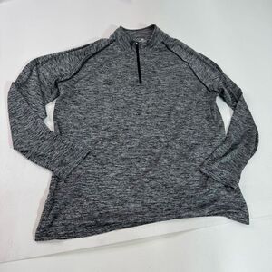 Under Armour Shirt Mens Large Gray Heathered Long Sleeve 1/4 Zip Pullover Loose